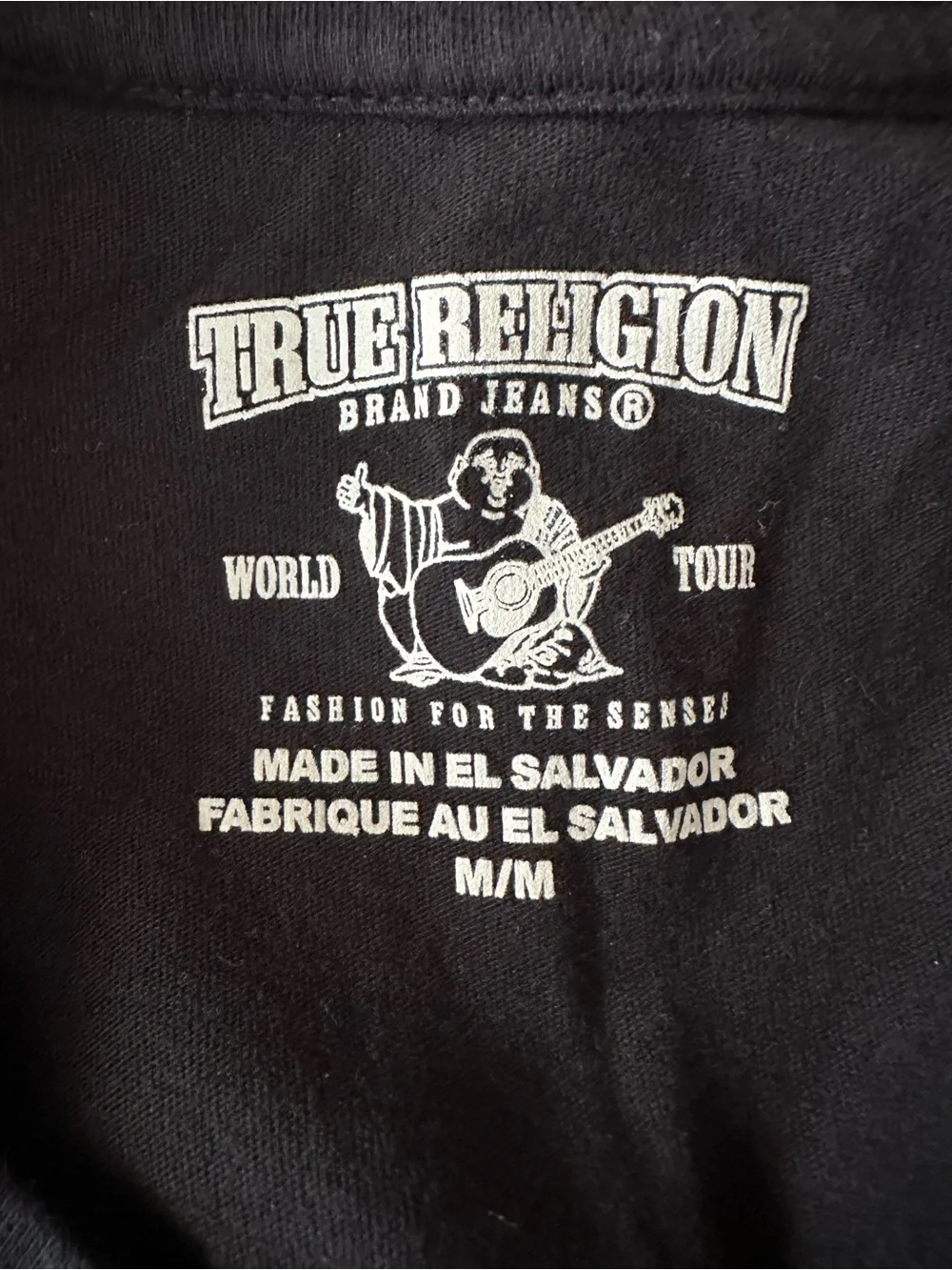 True Religion Black Graphic Logo T-Shirt Orange Horseshoe Men’s Size M